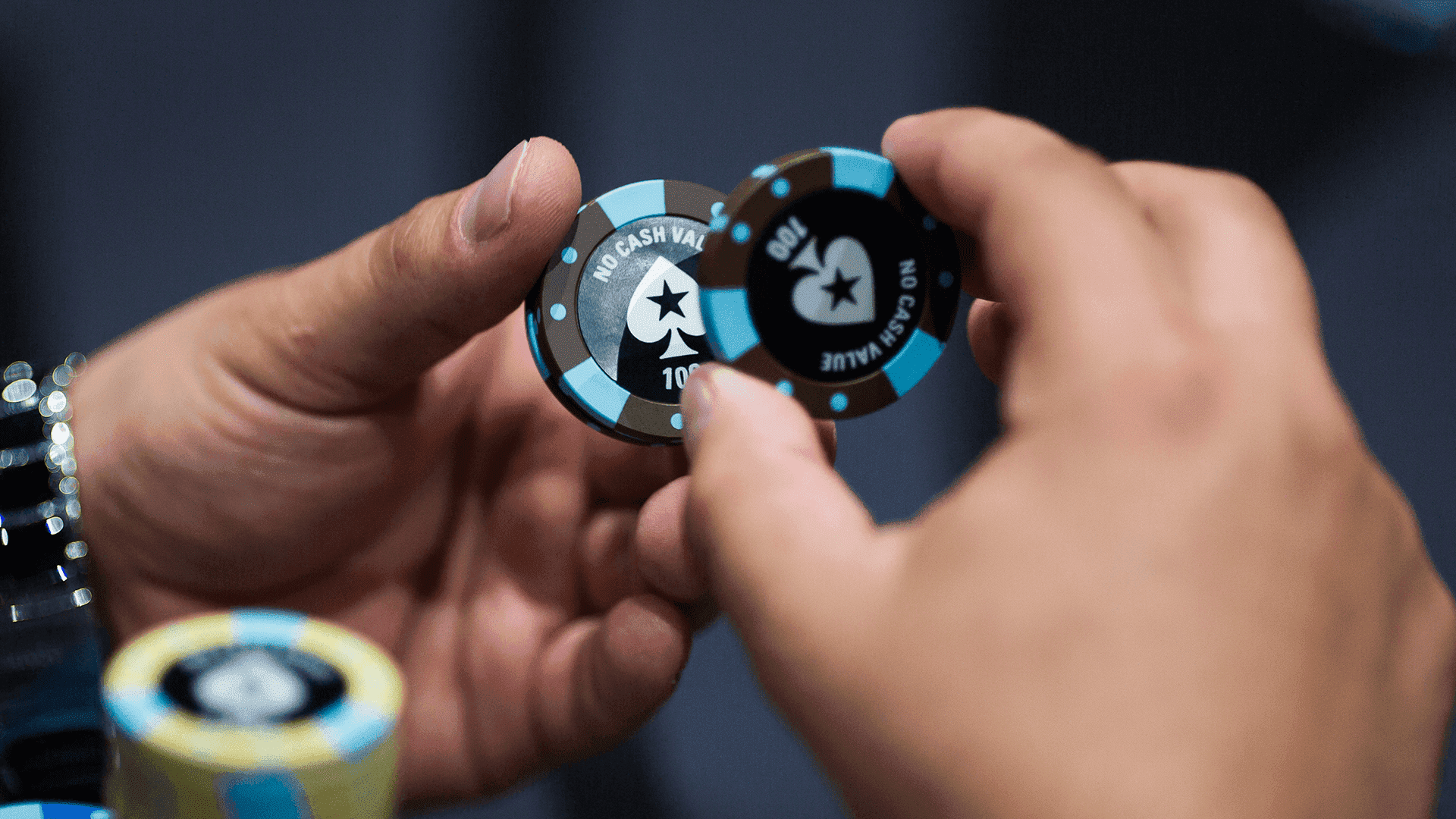 Poker Chips in hands